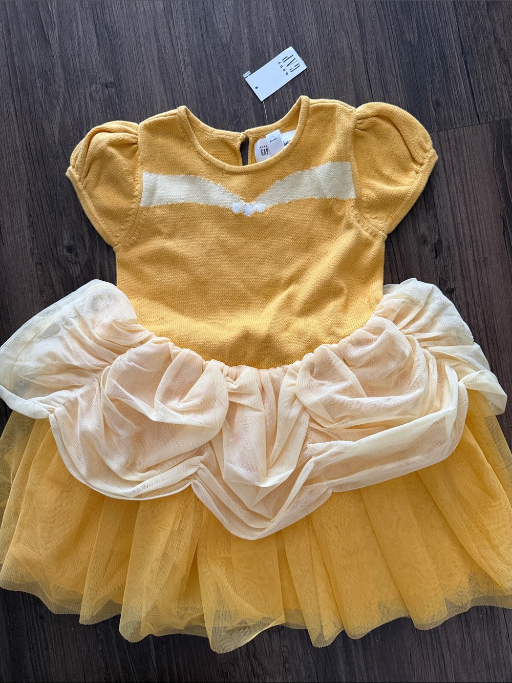 GAP Yellow and Cream Tulle Party Dress
